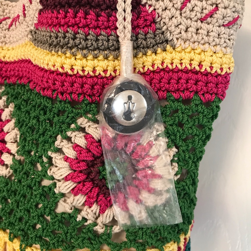 The Sak Ellis Crochet Hobo Bag Boho Granny Square NWOT - Picture 6 of 16
